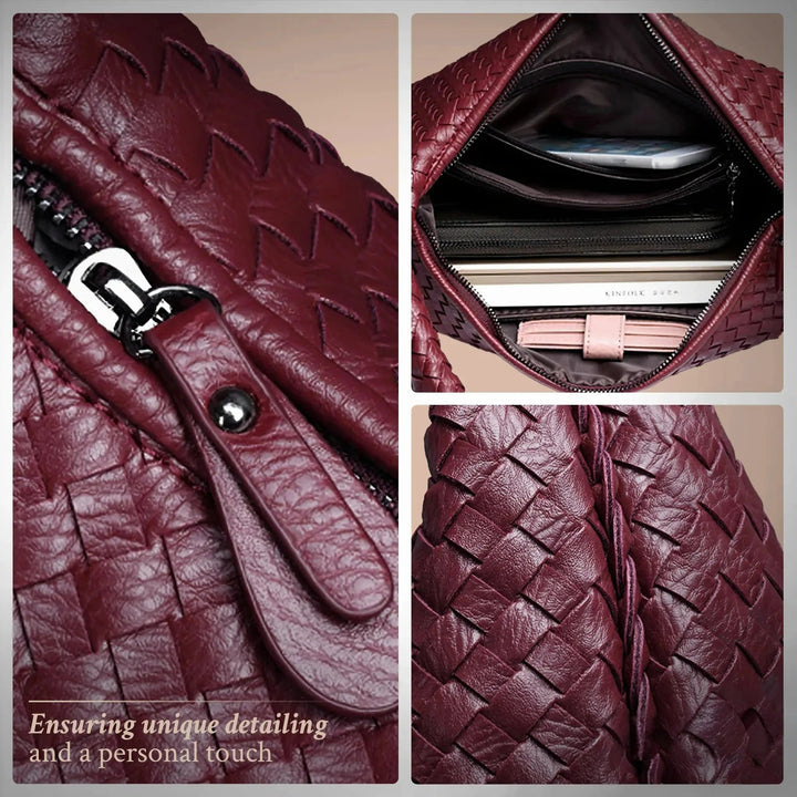 L&A | Tessa - Elegant PU Leather Woven Tote Bag