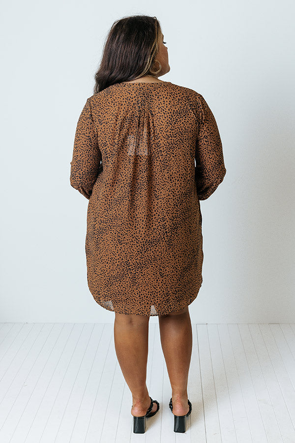 L&A | Patio In Paris Cheetah Print Shift Dress Curves