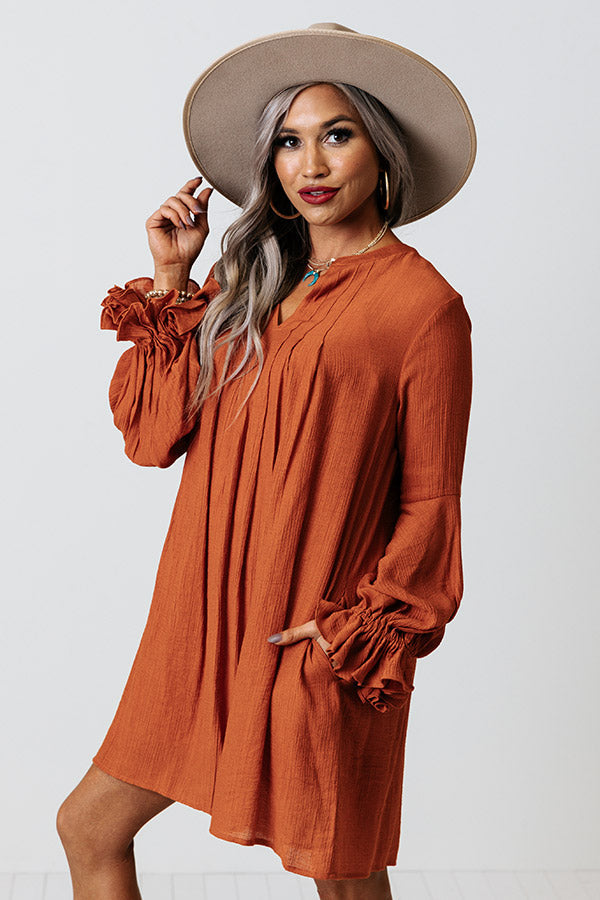 L&A | Patio In Paris Shift Dress In Rust