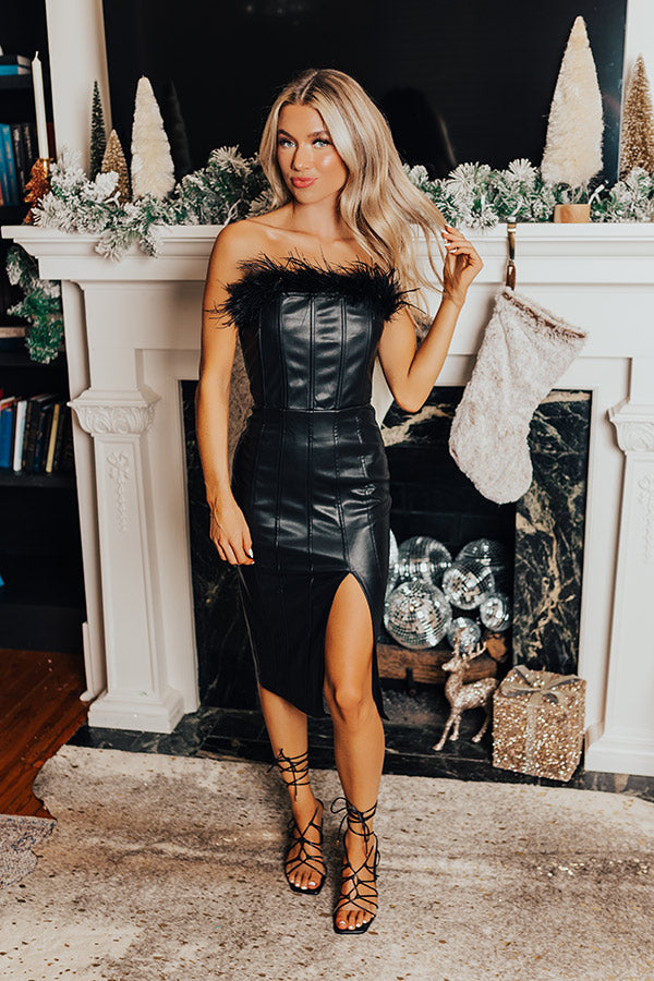 L&A | Come Pick Me Up Faux Leather Midi