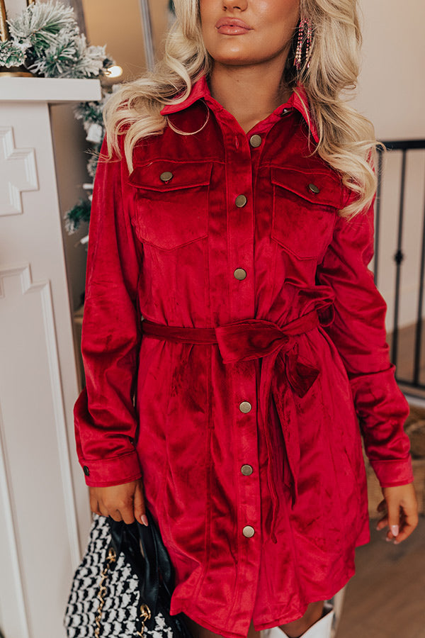 L&A | Coffee Shop Meetup Faux Suede Dress In Rose