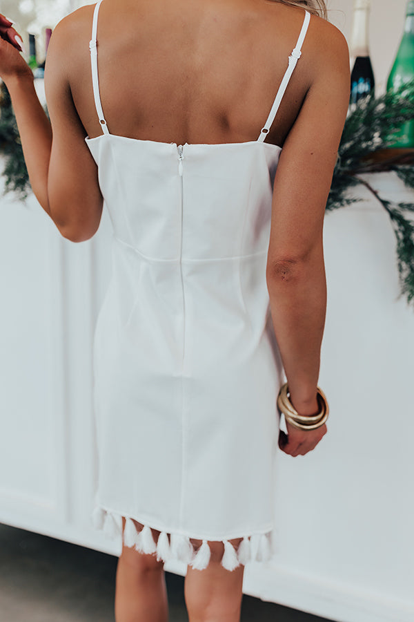 L&A | Peak Party Vibes Tassel Mini Dress in White
