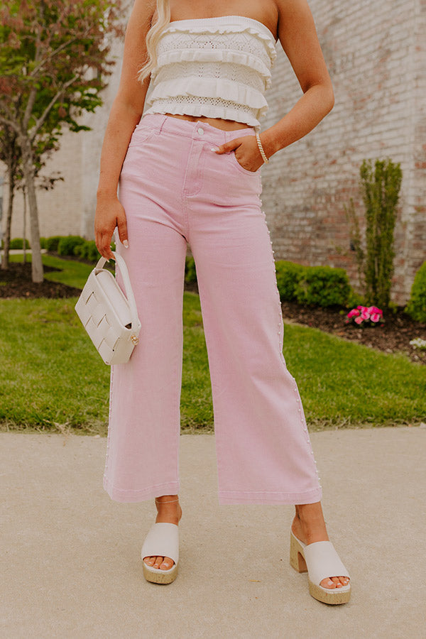 L&A – Lorelai High Waist Pearl Embellished Jeans