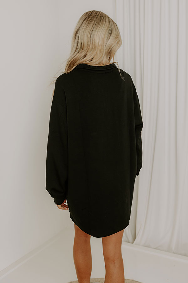 L&A | Urban Chic Scuba Quarter Zip Mini Dress in Black