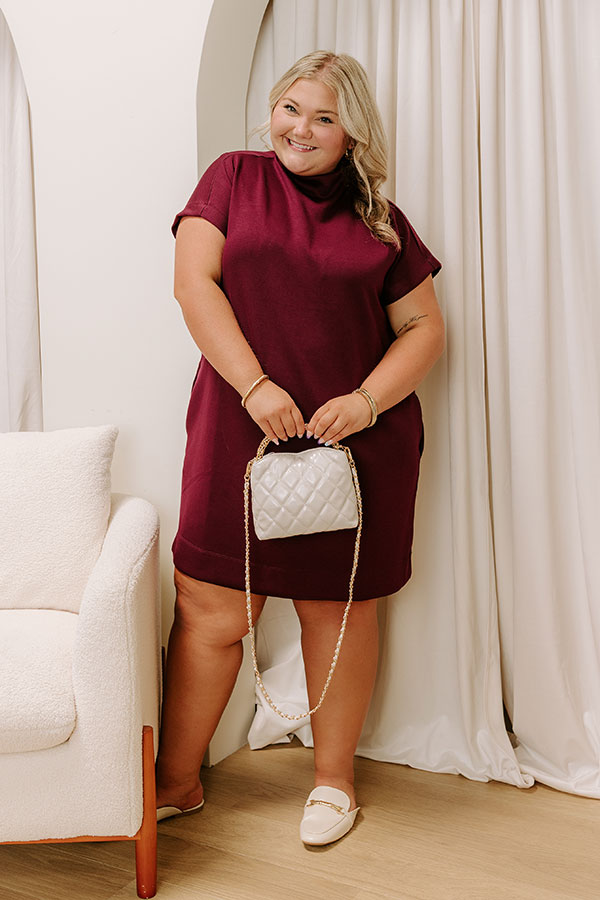 L&A | City Sleek Mini Dress in Windsor Wine Curves