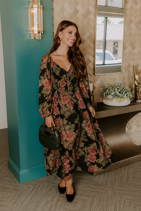 L&A | Secret Garden Floral Smocked Midi Dress
