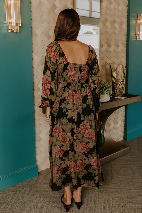 L&A | Secret Garden Floral Smocked Midi Dress