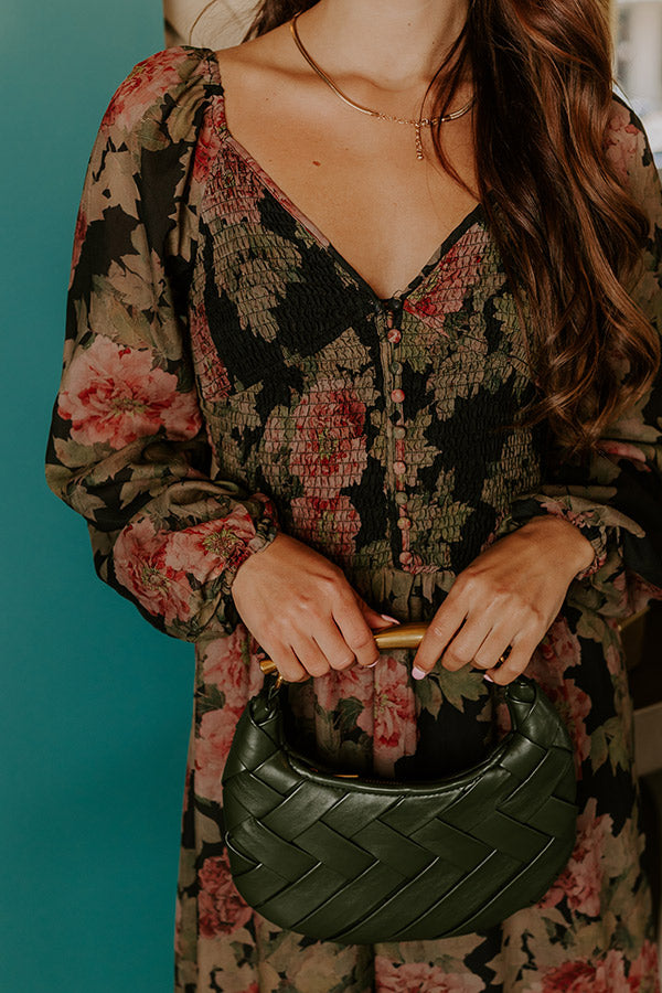 L&A | Secret Garden Floral Smocked Midi Dress