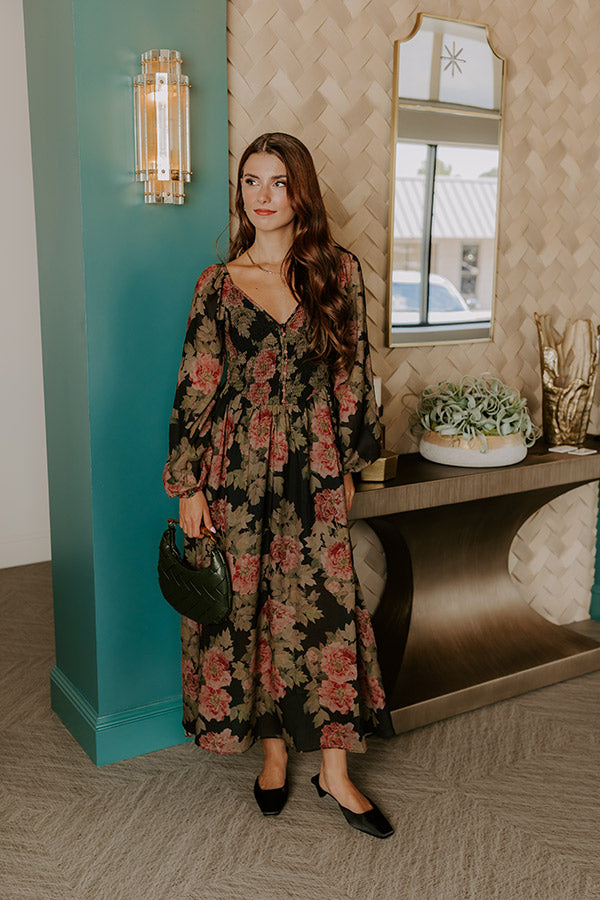 L&A | Secret Garden Floral Smocked Midi Dress