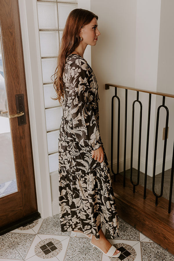 L&A | Vino Sipping Floral Midi Dress in Black