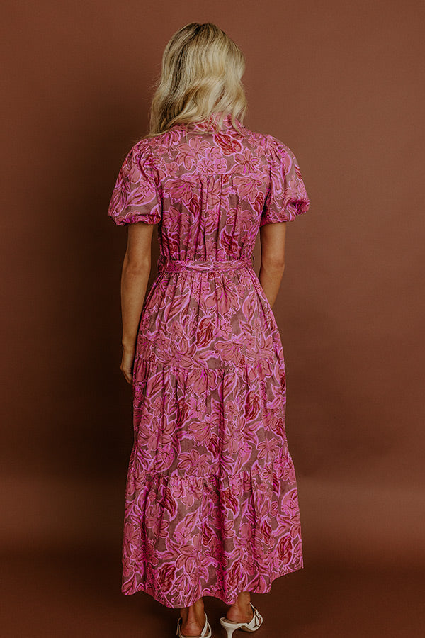 L&A | Chardonnay Charm Floral Midi Dress