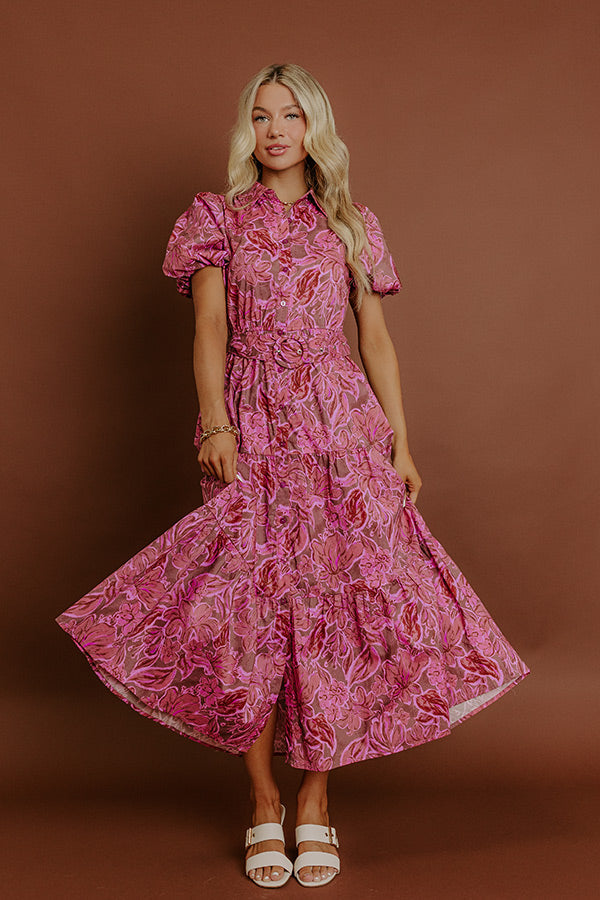 L&A | Chardonnay Charm Floral Midi Dress