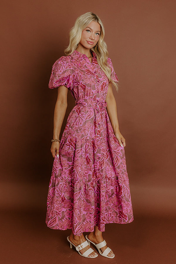 L&A | Chardonnay Charm Floral Midi Dress