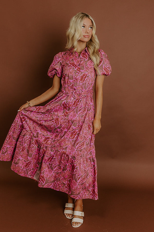 L&A | Chardonnay Charm Floral Midi Dress