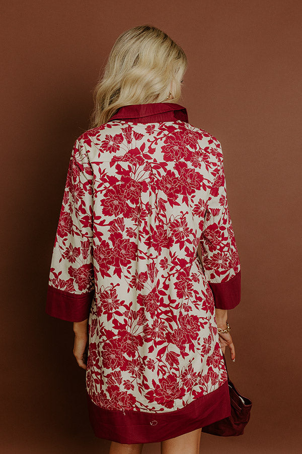 L&A | Sweet Harmony Floral Mini Dress in Wine