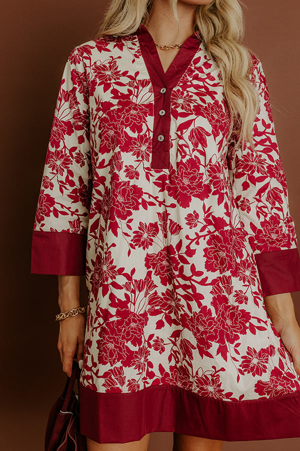 L&A | Sweet Harmony Floral Mini Dress in Wine