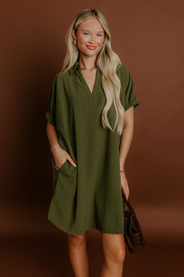 L&A | Broadway Muse Mini Dress in Olive