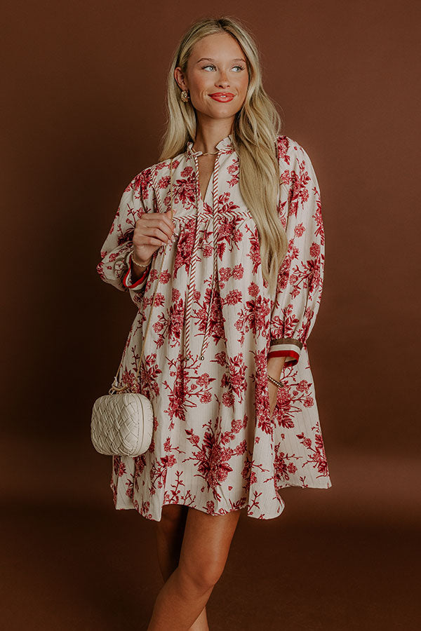 L&A | Veranda Chic Floral Mini Dress in Wine