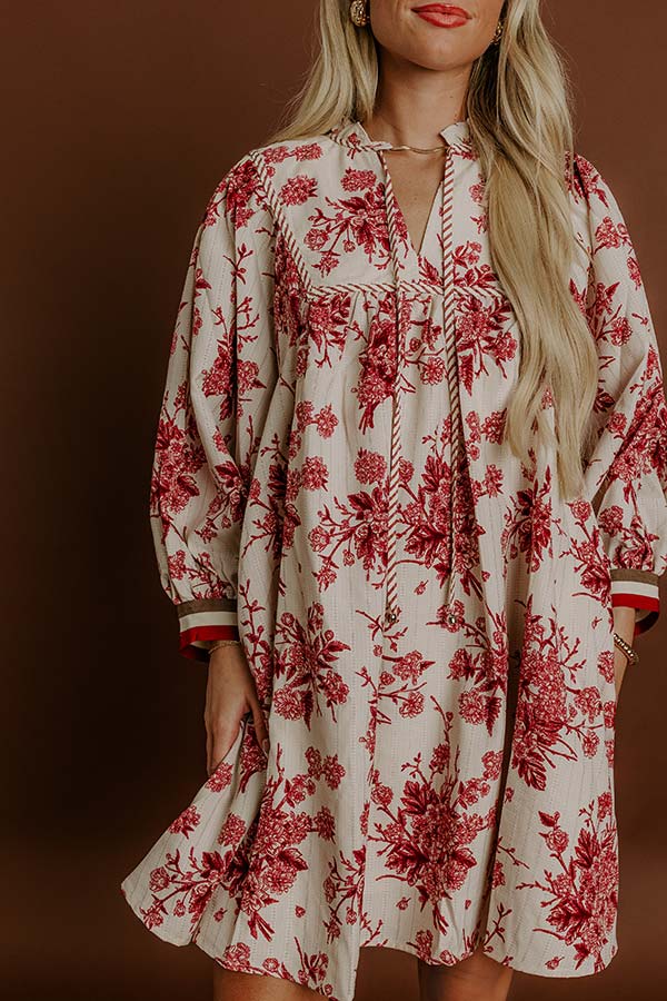 L&A | Veranda Chic Floral Mini Dress in Wine