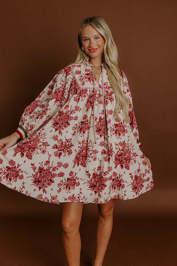 L&A | Veranda Chic Floral Mini Dress in Wine