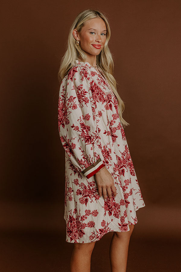 L&A | Veranda Chic Floral Mini Dress in Wine