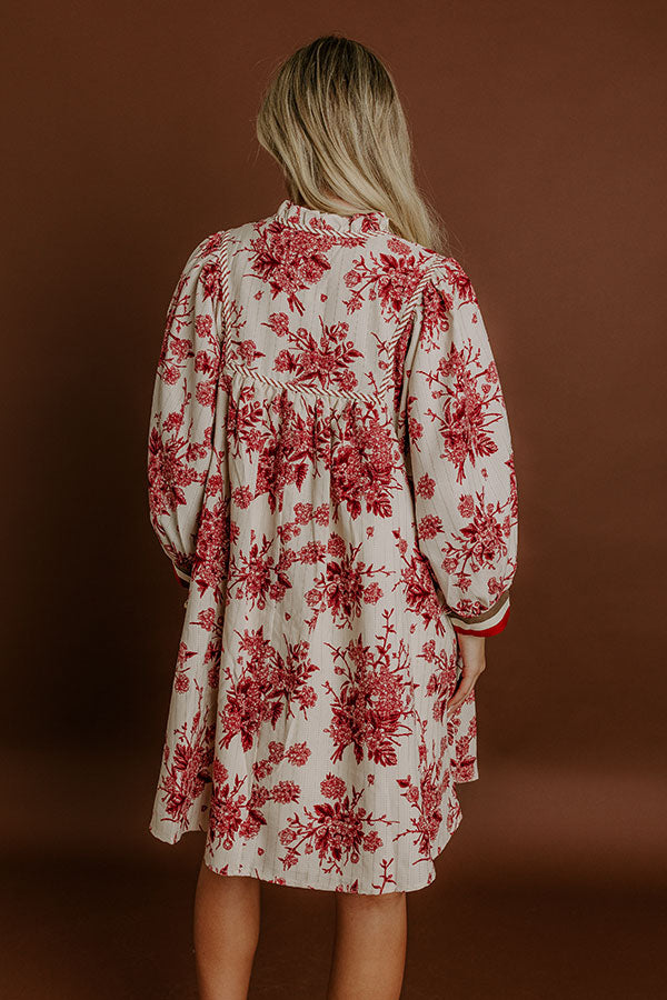 L&A | Veranda Chic Floral Mini Dress in Wine