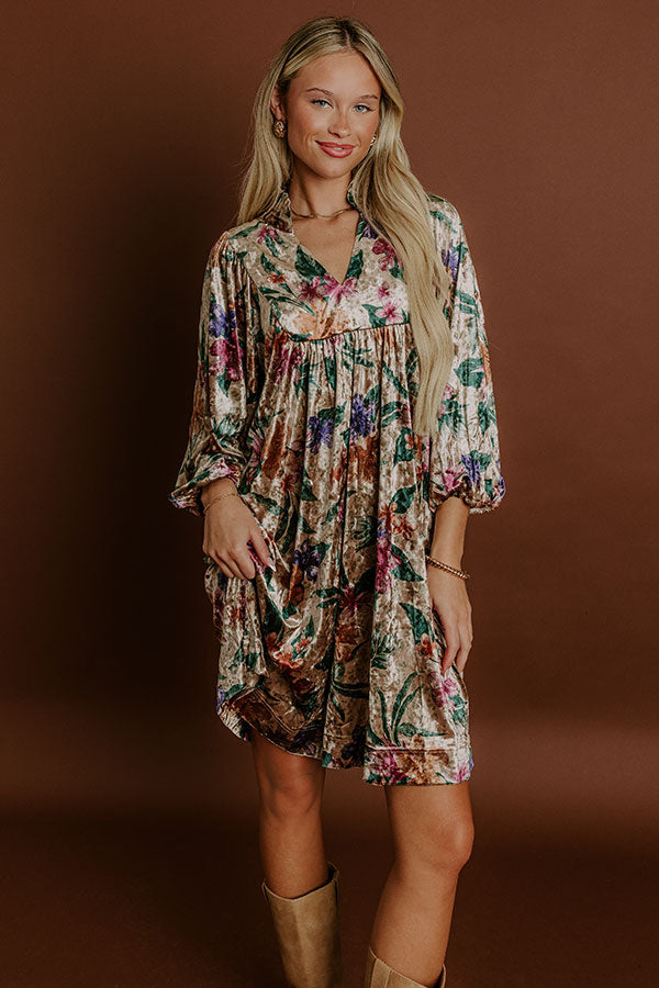 L&A | Willow Walk Floral Velvet Mini Dress