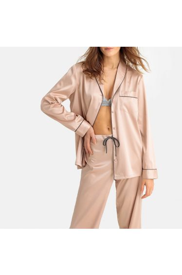 L&A | Rosé Satin Pajama Set