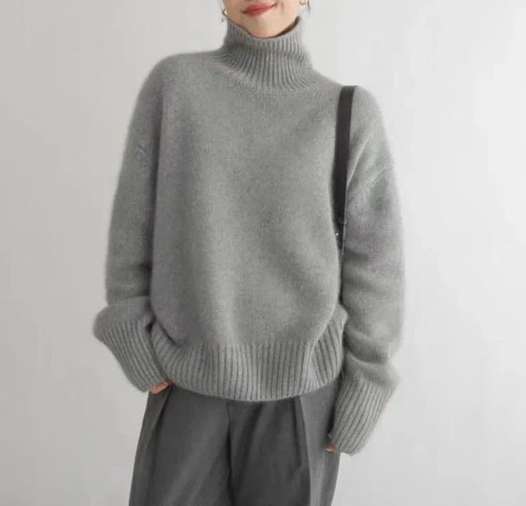 L&A | High Collar Loose Knitted Sweater