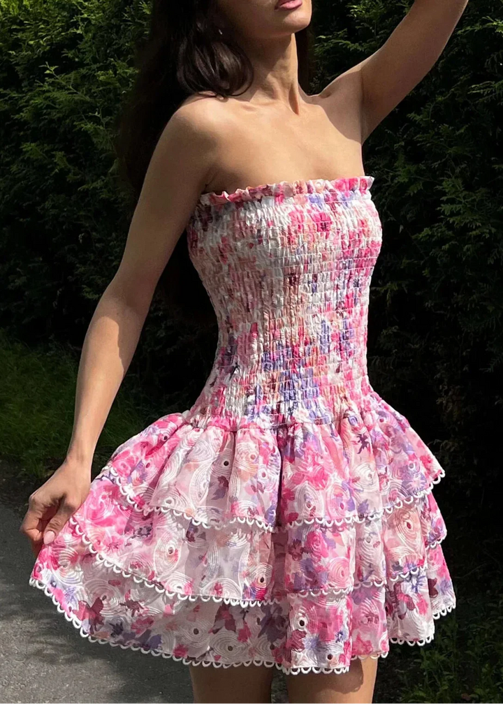 L&A | Cecilia Strapless Floral Dress