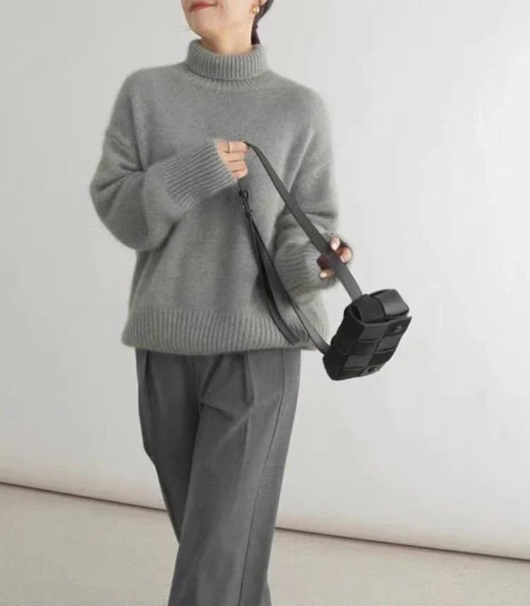 L&A | High Collar Loose Knitted Sweater