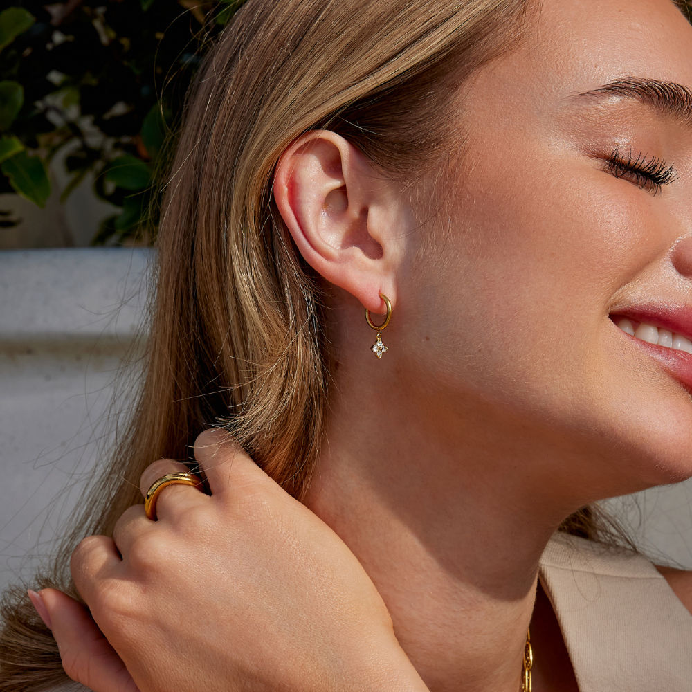 L&A | Fortuna Crystal Clover Drop Earrings