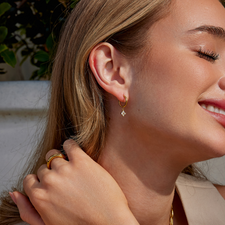 L&A | Fortuna Crystal Clover Drop Earrings