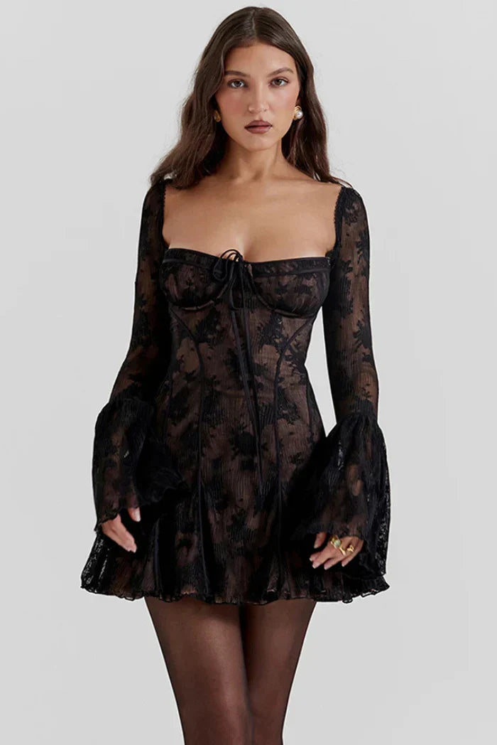 L&A | Mabel Long Sleeved Lace Mini Dress