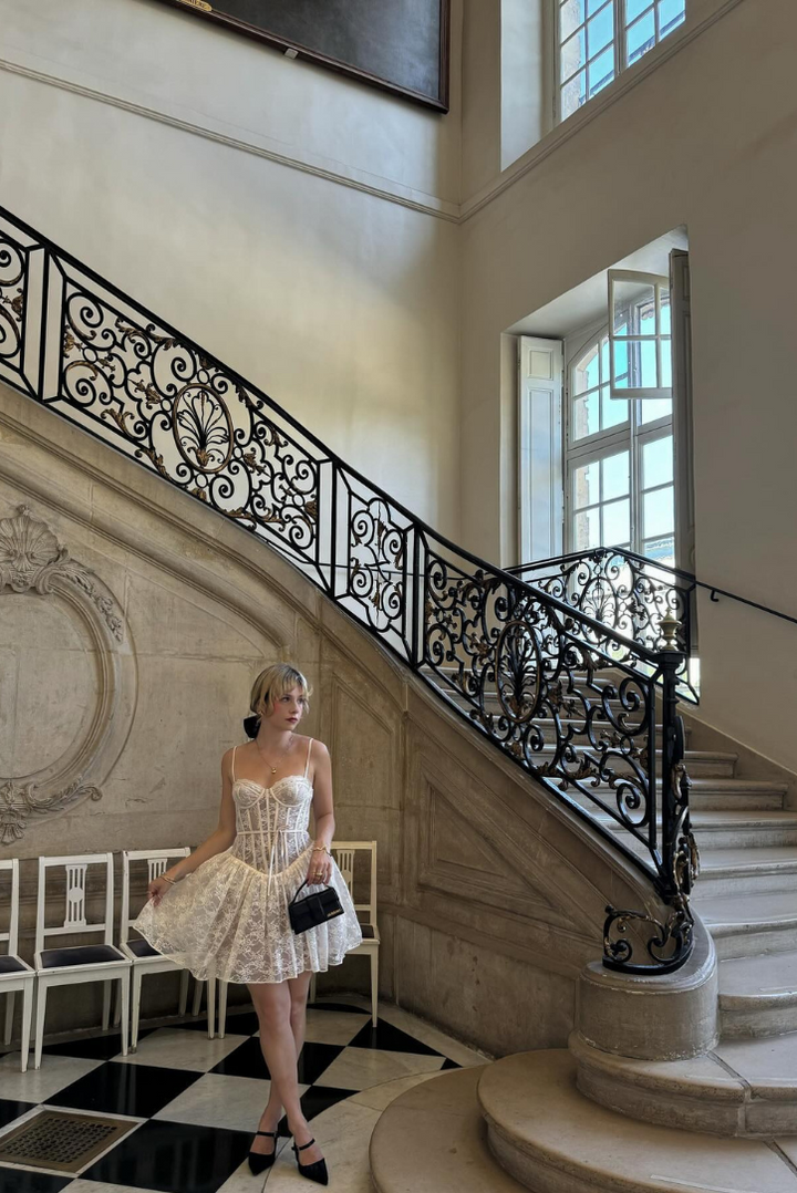 L&A | Indigo Fleur Lace Mini Dress