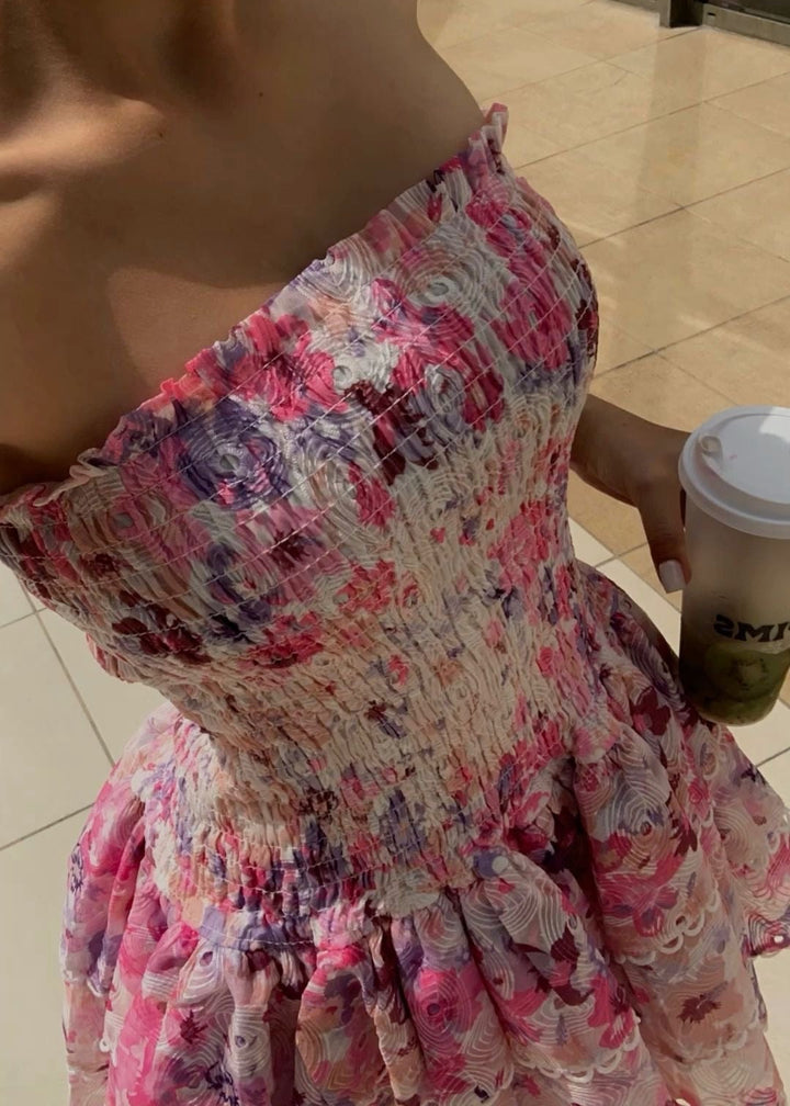 L&A | Cecilia Strapless Floral Dress