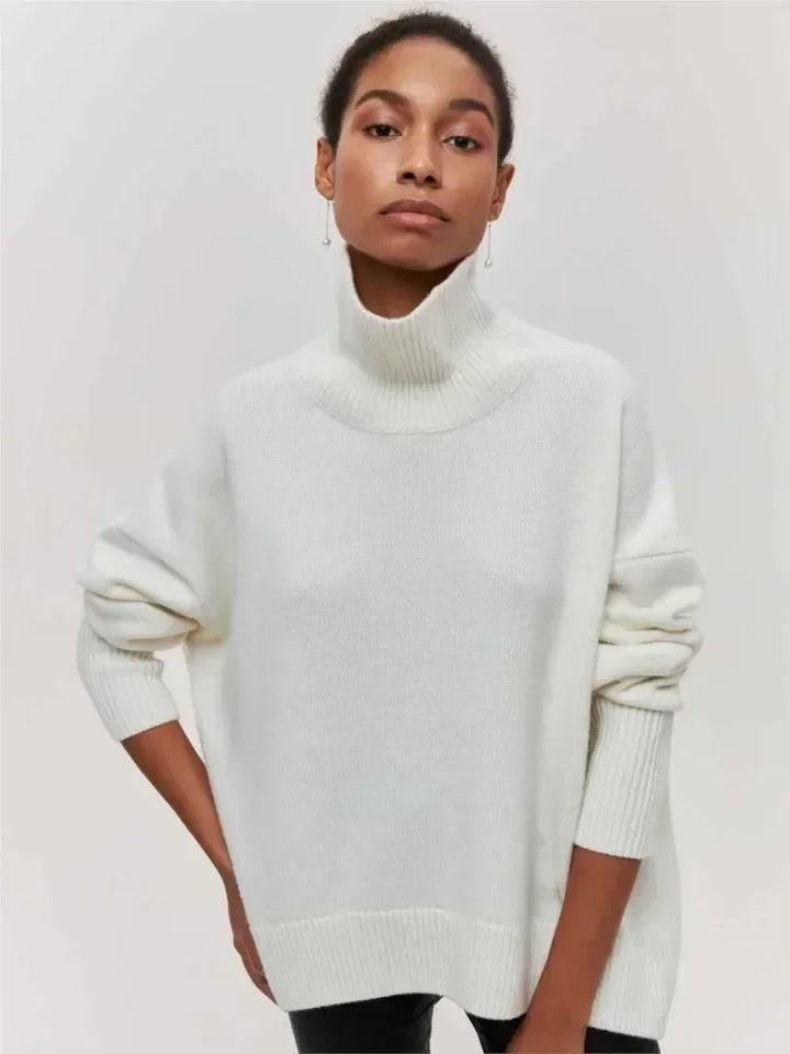 L&A | Elegant Oversized Turtleneck Knit Sweater