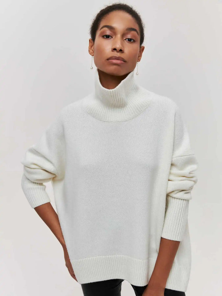 L&A | Elegant Oversized Turtleneck Knit Sweater