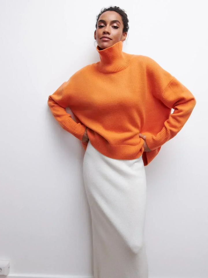 L&A | Elegant Oversized Turtleneck Knit Sweater