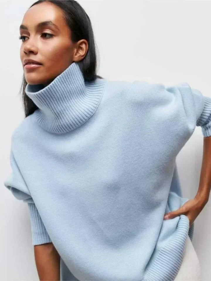 L&A | Elegant Oversized Turtleneck Knit Sweater