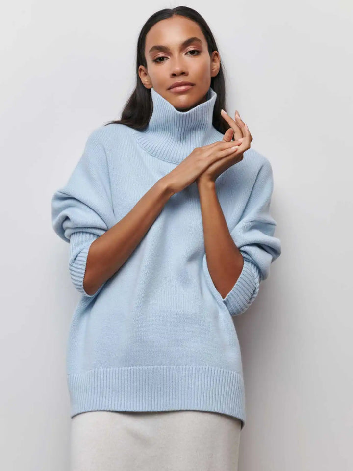 L&A | Elegant Oversized Turtleneck Knit Sweater