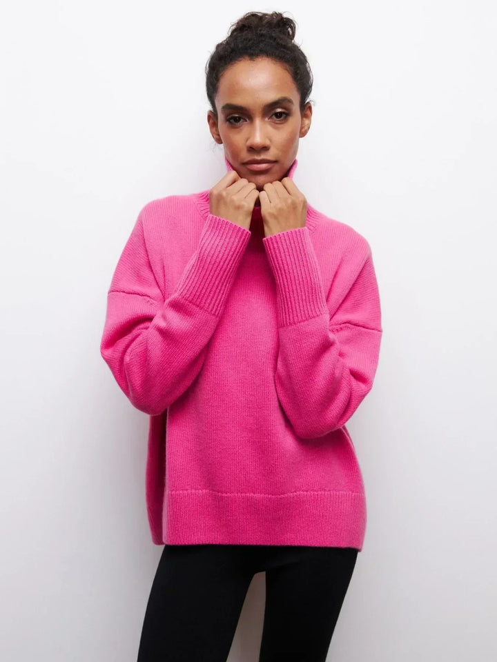 L&A | Elegant Oversized Turtleneck Knit Sweater
