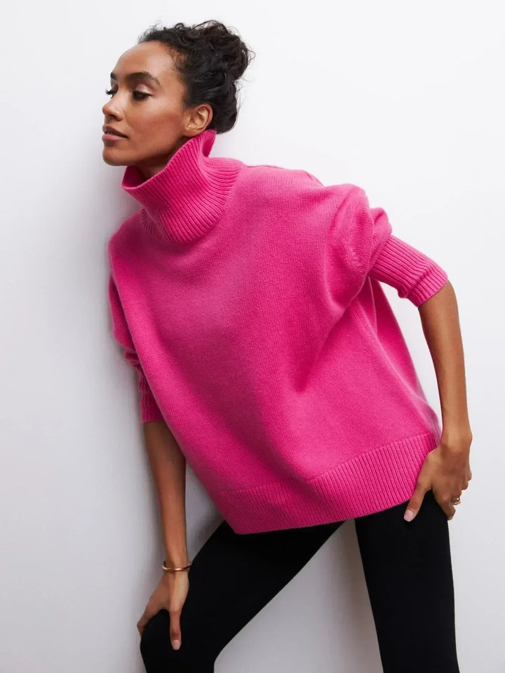 L&A | Elegant Oversized Turtleneck Knit Sweater