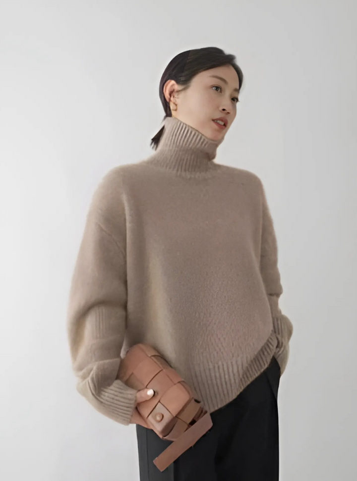 L&A | High Collar Loose Knitted Sweater