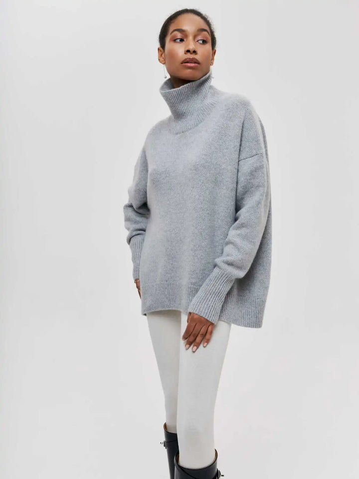 L&A | Elegant Oversized Turtleneck Knit Sweater