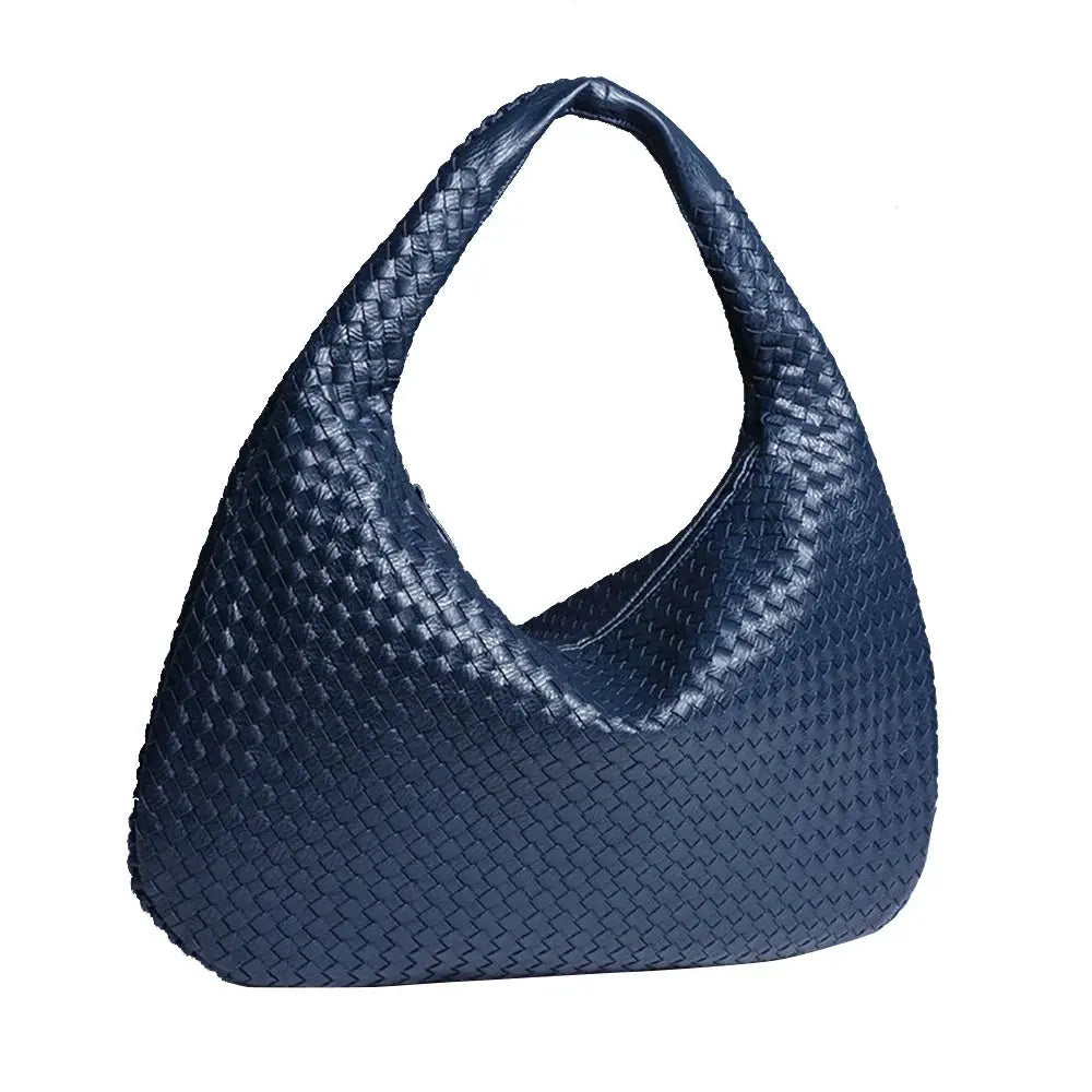 L&A | Tessa - Elegant PU Leather Woven Tote Bag