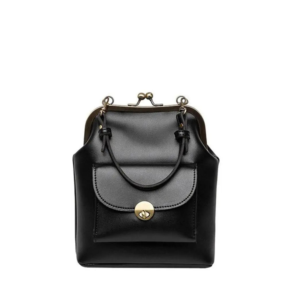L&A | Anna - Chic Leather Bag with Kiss-Lock Closure