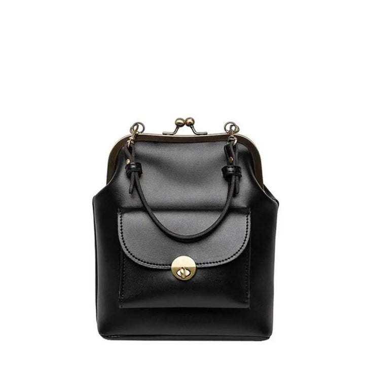 L&A | Anna - Chic Leather Bag with Kiss-Lock Closure