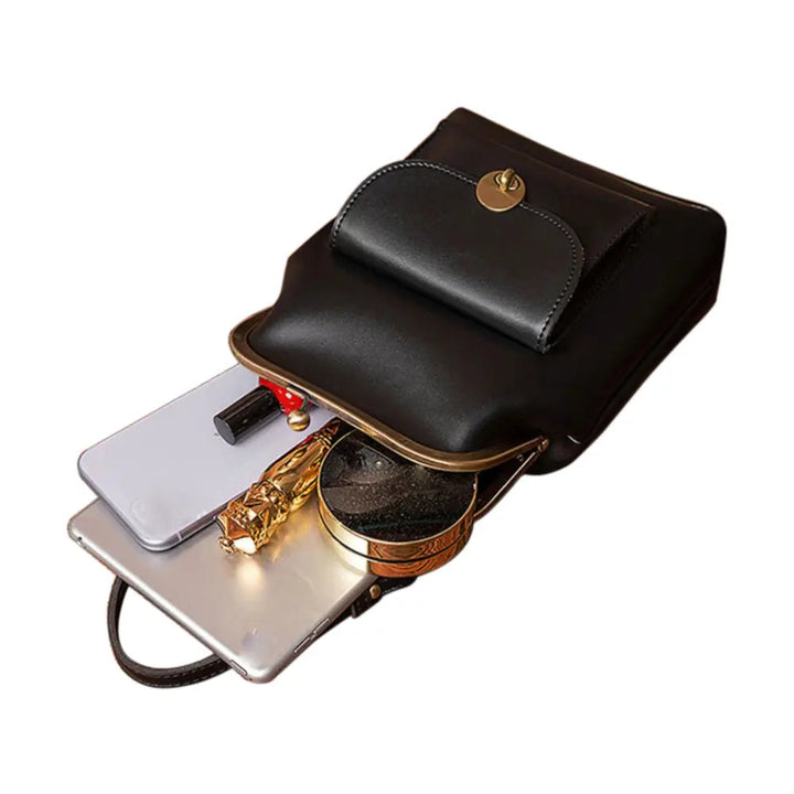L&A | Anna - Chic Leather Bag with Kiss-Lock Closure