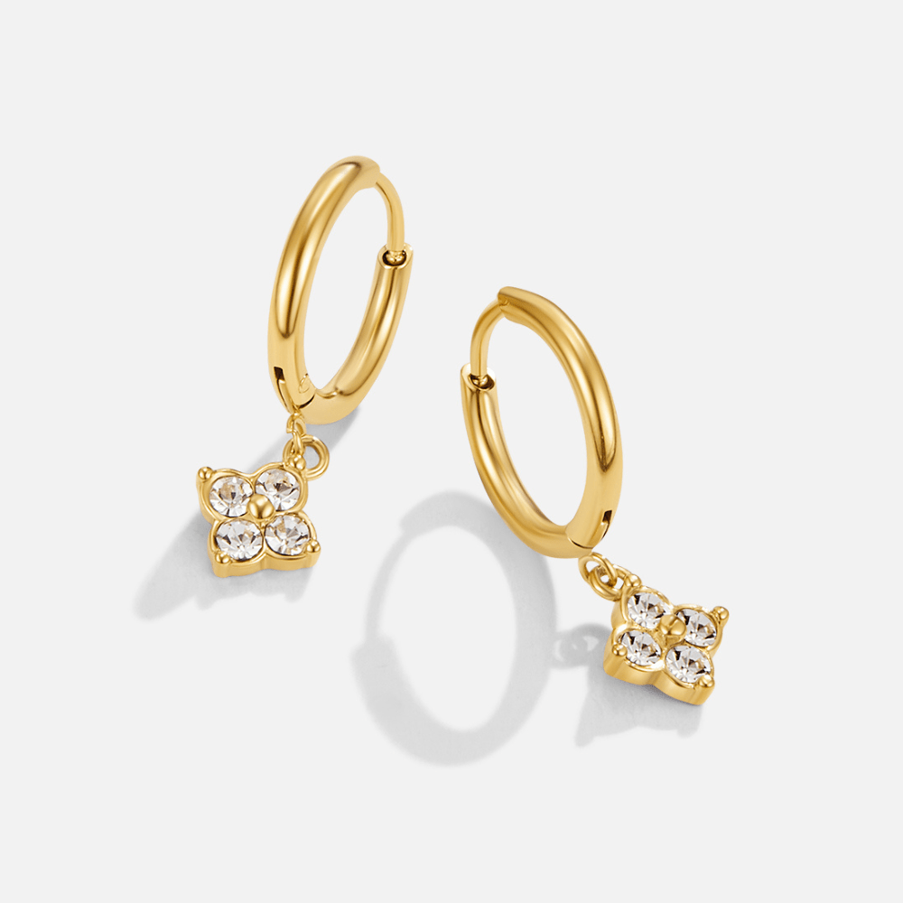 L&A | Fortuna Crystal Clover Drop Earrings